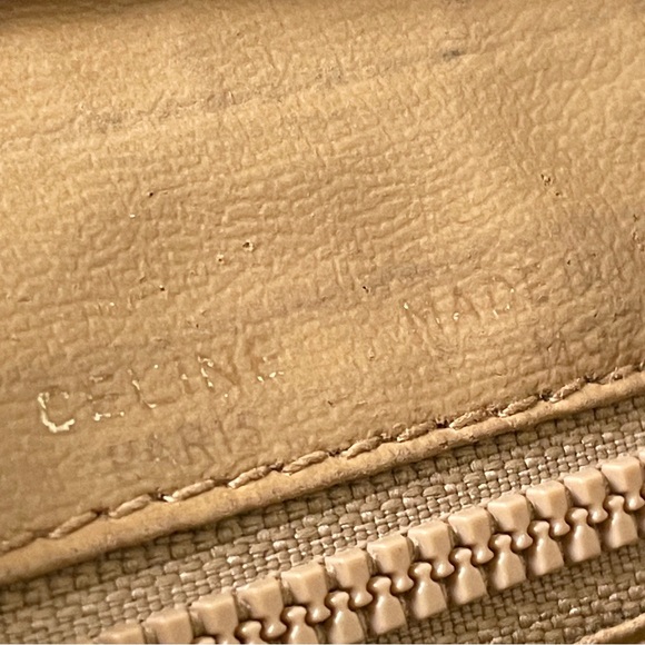 Celine beige macadam canvas and leather small clutch zip pouch bag - Picture 12 of 12